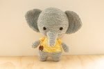 Elefante Tejido Gris-Amarillo