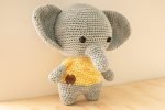 Elefante Tejido Gris-Amarillo - Imagen 2