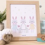 Cuadro ilustración Conejitas